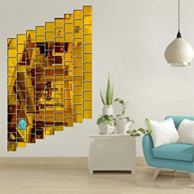 Set Oglinzi Design Patrat - Oglinzi Decorative Acrilice 4/4 Gold 100 buc