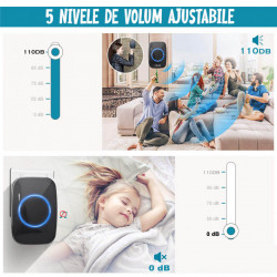 Sonerie Wireless, distanta 300m, 60 melodii, 5 nivele de volum