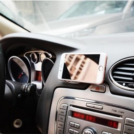Suport auto magnetic de culoare argintie pentru telefoane mobile, prindere la ventilatie