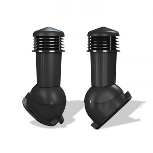Cos ventilare tablă cutată H 18 Plus Ø125 mm negru