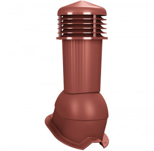 Cos ventilare tablă cutată H 35 Plus Ø125 mm rosu