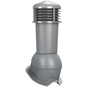 Coș ventilare tablă cutată H 35 Plus Ø 125 mm gri deschis