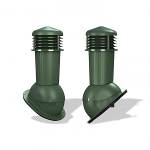 Coș ventilare Plus tablă fălțuită, click, retro panel Ø 125 mm verde