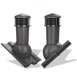 Coș ventilare țiglă Bramac Alpina Plus Ø 125 mm gri antracit