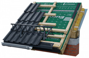 SET Parazapadă grilaj 2 m + 4 suporți țiglă ceramica, solzi beton