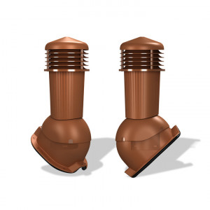 Coș ventilare tablă cutată H 18 Plus Ø 125 mm cărămiziu