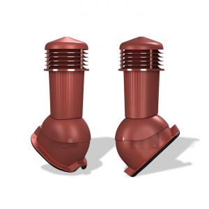 Cos ventilare tablă cutată H 18 Plus Ø125 mm roșu