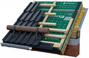 Suport parazăpadă buștean acoperiș țiglă ceramică, beton, solzi