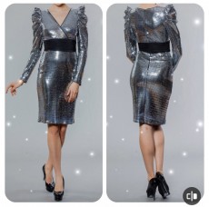 Rochie de seara din paiete cu maneci lungi COD: RS01