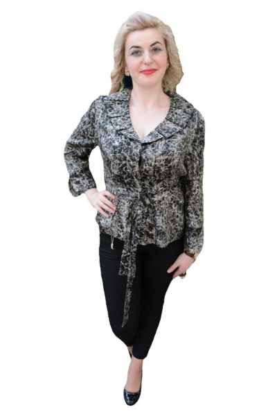 Bluza casual-eleganta cu maneca lunga, cu cordon in talie, kaki