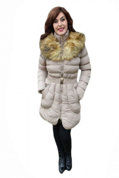 Jacheta casual, de culoare bej, cu guler JA-2406-GU