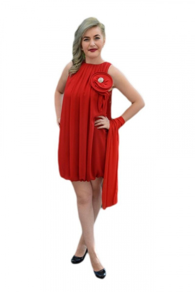 Rochie feminina, de culoare rosie, fara maneci
