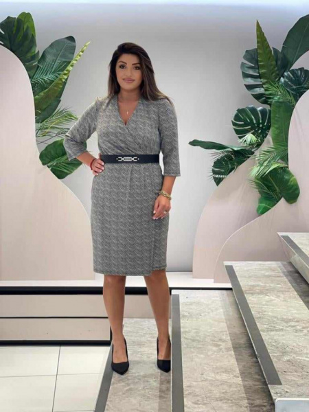 Rochie gri cu negru