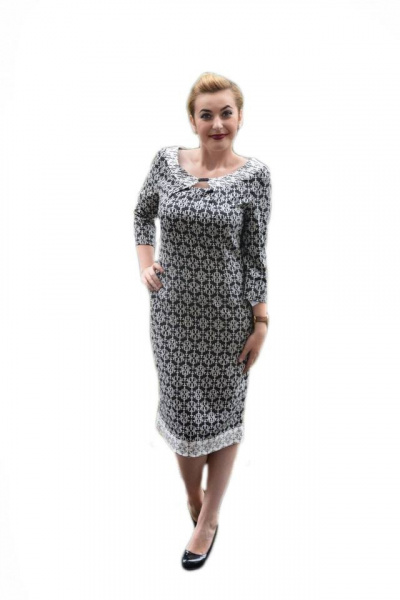 Rochie bicolora alb-negru, cu paspol alb la guler si tiv