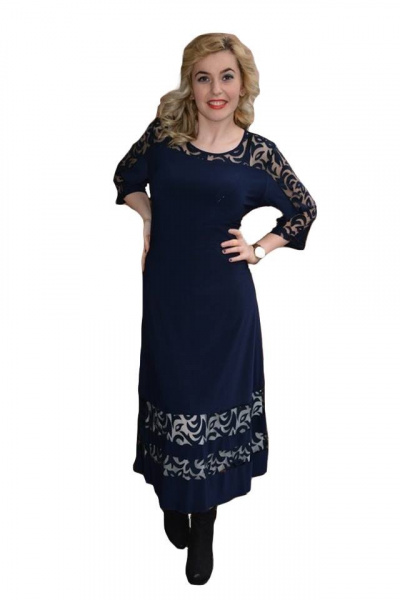 Rochie feminina, lejera, de nuanta bleumarin cu buzunare ascunse