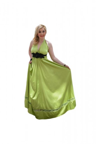 Rochie de seara lunga, feminina, pe culoare verde deschis