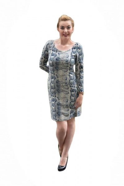 Rochie casual , de culoare bleumarin- bej animal print