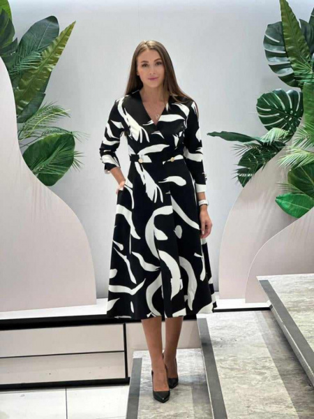 Rochie negru alb Elle