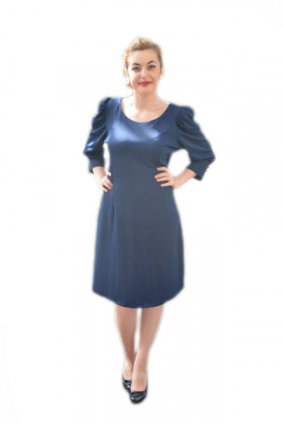 Rochie shic, de culoare bleumarin, midi