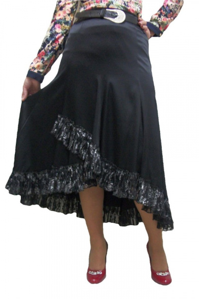 Fusta moderna, chic, cu trena discreta, in nuanta de negru