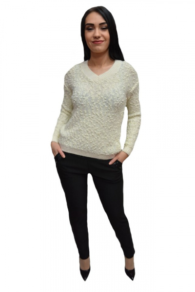 Pantalon negru cu croi tip pana si usor imblanit, ideal de iarna