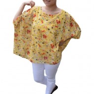 Bluza casual Vivien cu imprimeu camp flower pe fond galben
