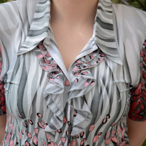 Bluze cu maneca scurta, casual, in nuante roz-gri