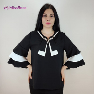 Bluze elegante culoare negru alb