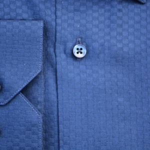 Camasa bleumarin cu maneca lunga si design in tesatura