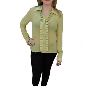 Camasa fashion verde deschis, material subtire transparent