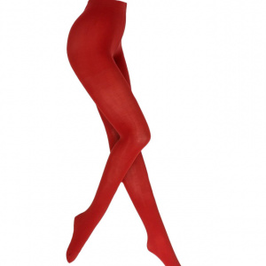 Ciorap trendy de culoare rosie, simpla, cu grosime de 60 DEN