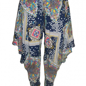 Pantaloni lungi, bleumarin, croi lejer la picioare