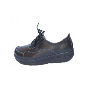 Pantof confortabil din piele naturala ,negru cu talpa plina