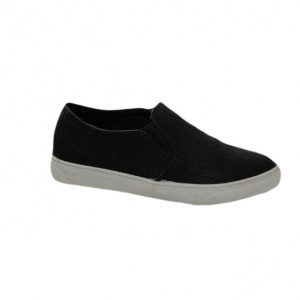 Pantof tineresc tip sport, culoare neagra, din piele ecologica mata