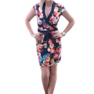 Rochie comoda, scurta ,sexi cu trandafiri multicolori
