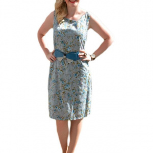 Rochie de primavara-vara, mulate, de culoare gri-albastru