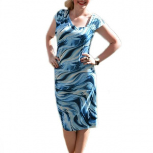 Rochie eleganta , pentru dame , culoare albastra RO-1201-AL