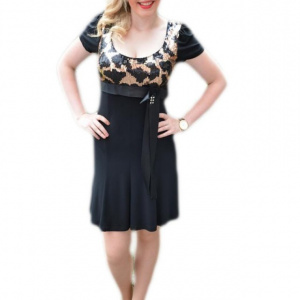 Rochie scurta din jerse cu paiete