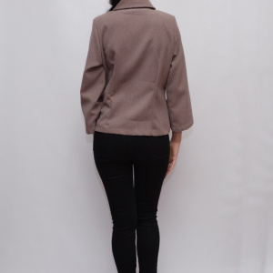 Sacou casual, scurt in talie, nuante gri, maro