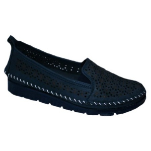 Balerin casual cu perforatii,nuanta de bleumarin