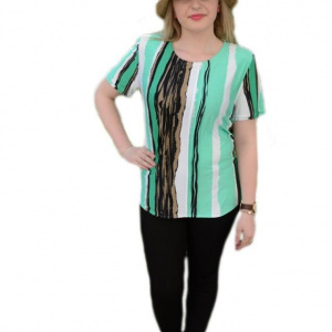 Bluza dama, masura mare, decolteu la baza gatului, pe turcoaz