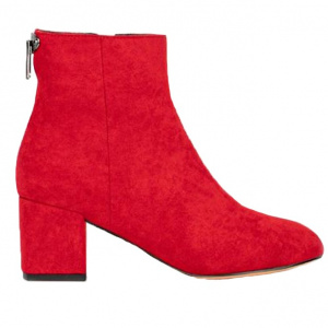 Botine Chesy accesorizate cu fermuar la spate,nuanta de rosu
