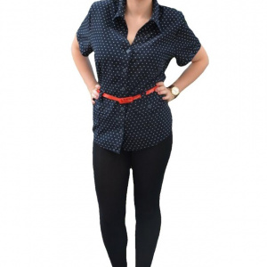 Camasa cu maneca scurta, de culoare bleumarin, masura mare