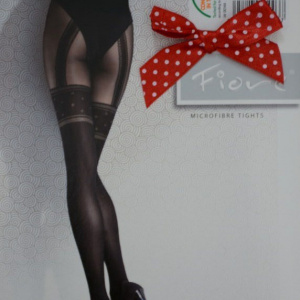 Ciorap rafinat de culoare neagra, cu model in partea de sus