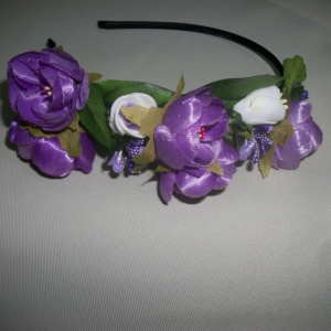 Cordelute, subtiri, cu floricele decorative, mov, albe