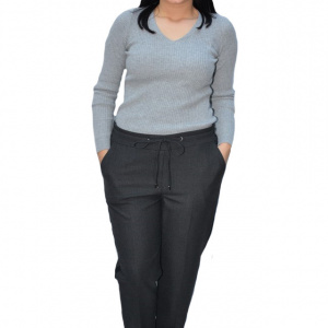 Pantalon casual Jeniffer cu model pe picior ,gri