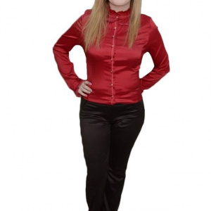 Pantalon trendy, de culoare maro, din stofa cu croiala dreapta