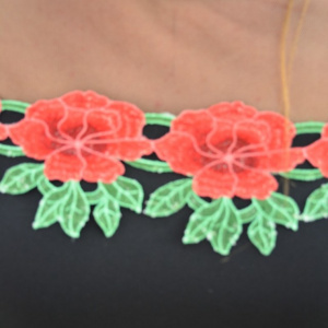 Rochie de ocazie, neagra, cu broderie florala in partea de sus