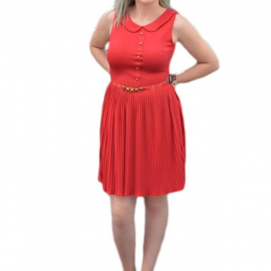 Rochie de primavara-vara, lejera, tinereasca. de culoare rosie