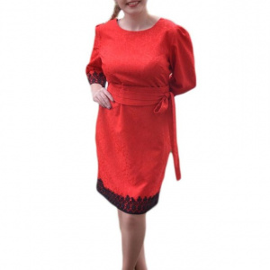 Rochie deosebita de culoare rosie, model elegant, masura mare